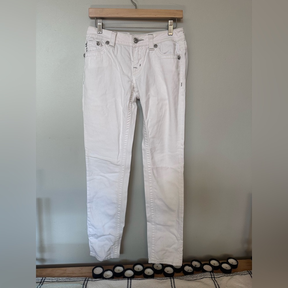 Like new Miss me white skinny jeans